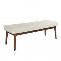 OSP Home Furnishings WPB-L32 West Park Bench in Linen Fabric with Coffee Finished Legs